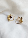 Pendientes Aro Grande Flores Dorado