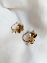 Pendientes Aro Grande Flores Dorado