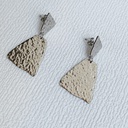 Pendientes Geo Trapecio Relieves Plateado