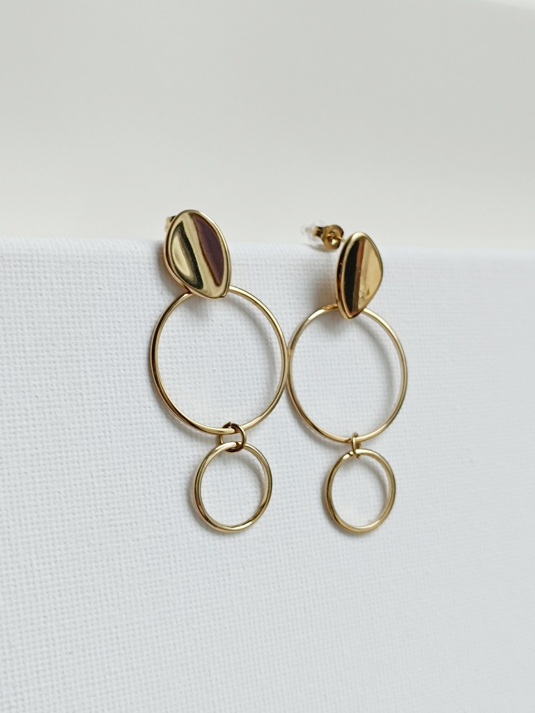 Pendientes Double Bubble Dorado