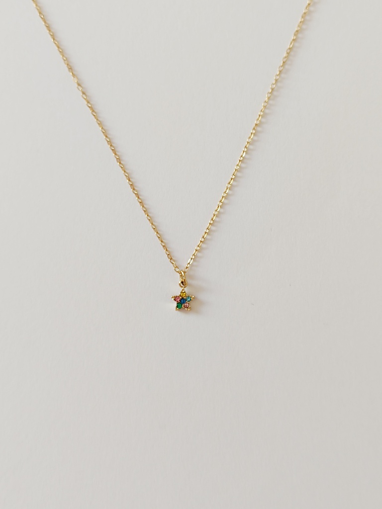 Collar Estrella Circonitas Colores Dorado