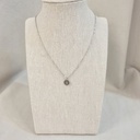 Collar Inicial Plateada Chapita Redonda Letra &quot;B&quot;