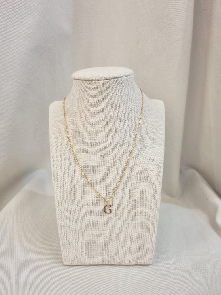 Collar Inicial Dorada Plana y Fina Letra "G"