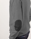 Jersey Cuello Pico Coderas Gris Melange - El Ganso