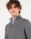 Jersey Cuello Cremallera Gris Melange - El Ganso