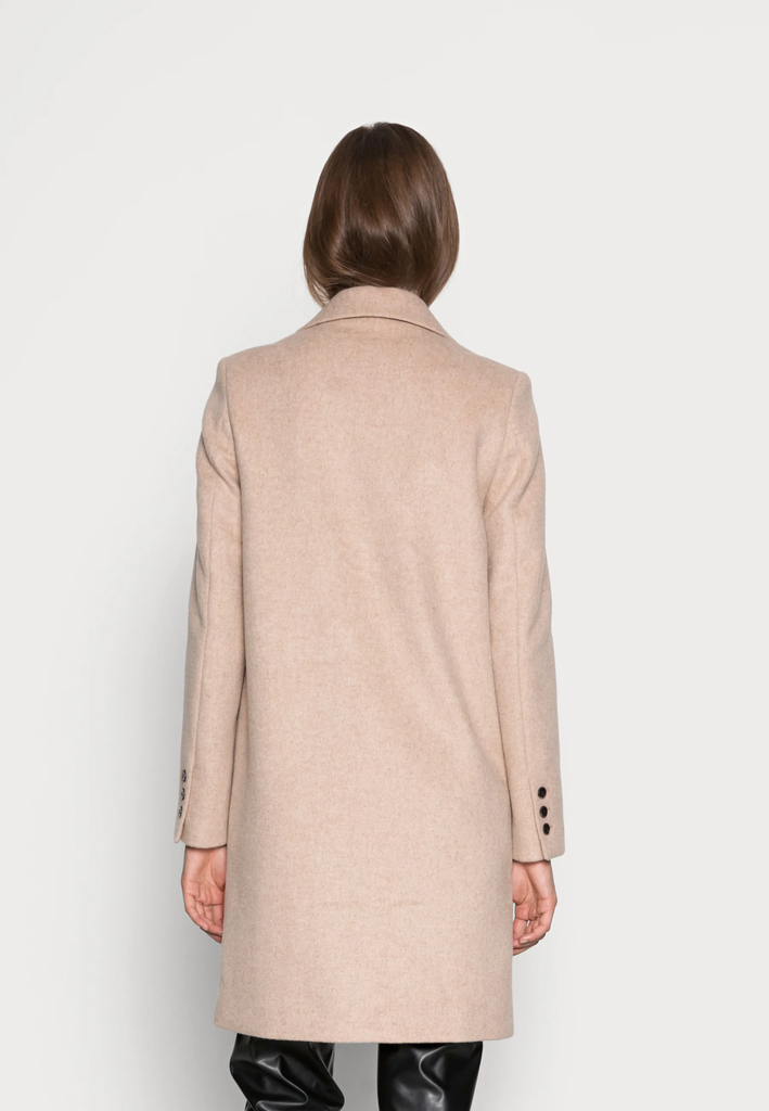 Abrigo Lana - Slfnew Sasja Wool Coat Beige - Selected Femme