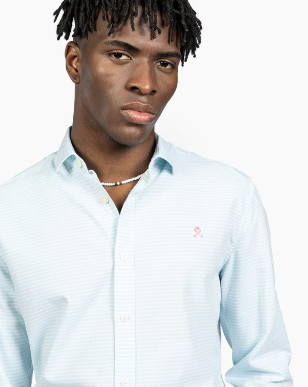 Camisa Villefrance Light Turquois Rayas - Harper &amp; Neyer