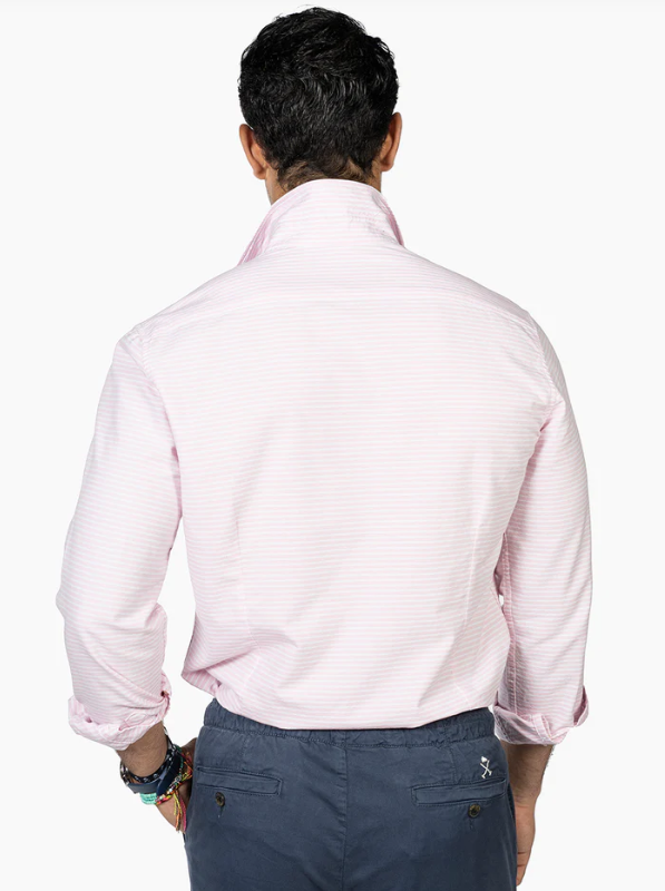 Camisa Villefrance Rose Blush Rayas - Harper &amp; Neyer