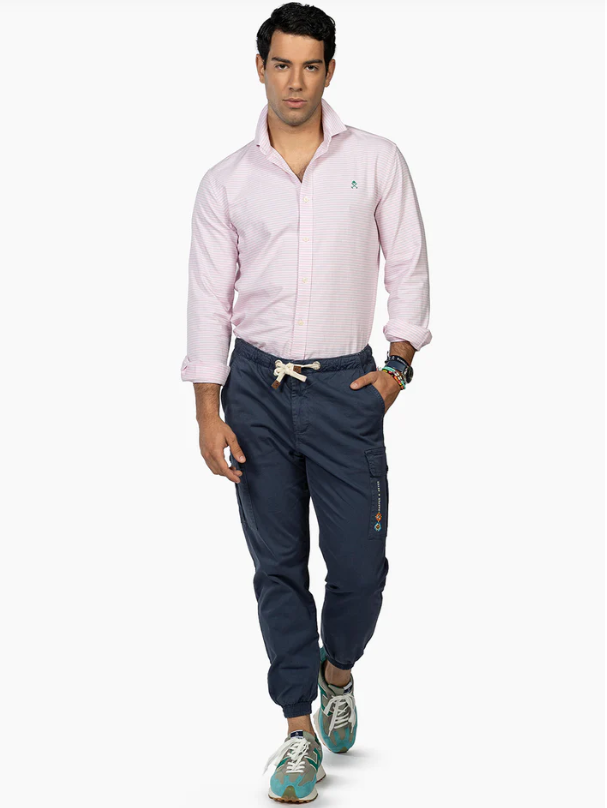 Camisa Villefrance Rose Blush Rayas - Harper &amp; Neyer