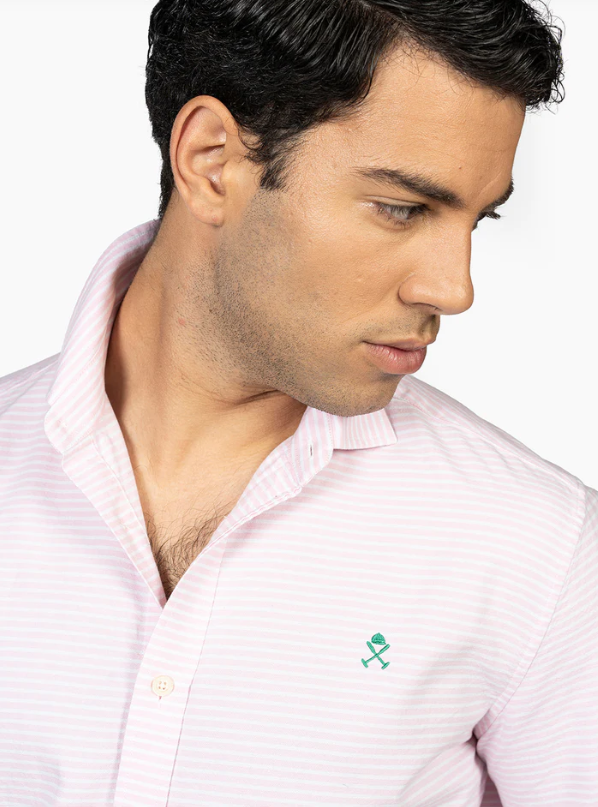 Camisa Villefrance Rose Blush Rayas - Harper &amp; Neyer