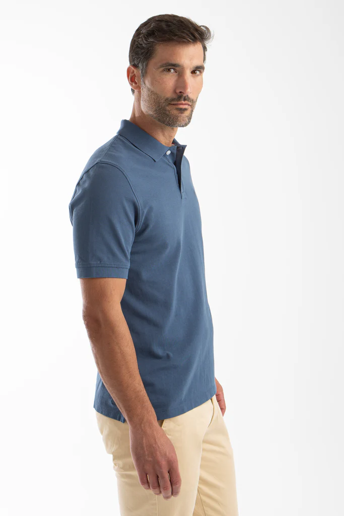 Polo Garment Dyed Azul Marino - Williot