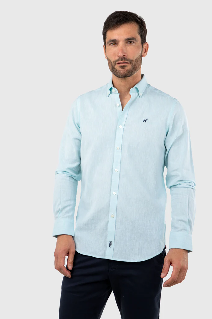 Camisa Turquesa Lino  - Williot