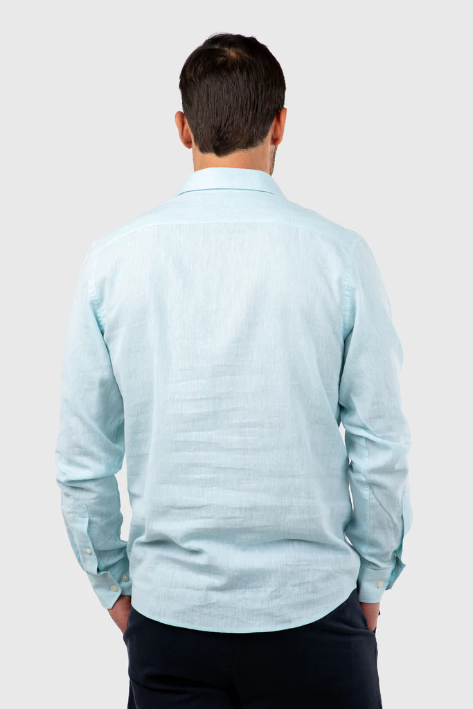 Camisa Polera Turquesa Lino  - Williot