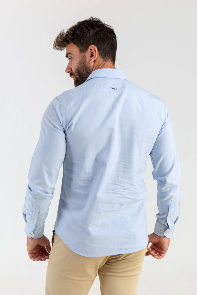 Camisa Polera Oxford Celeste  - Williot