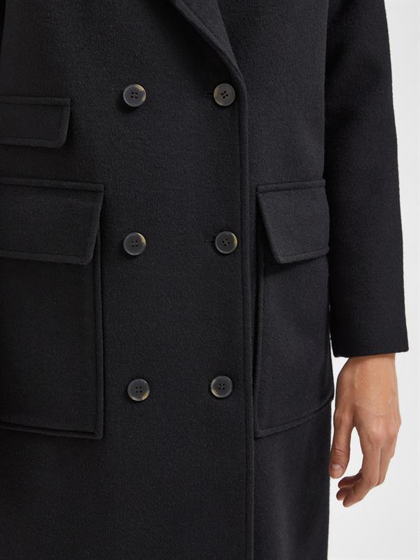 Abrigo Lana - SLF Katrine Wool Coat Black - Selected Femme - Selected Femme