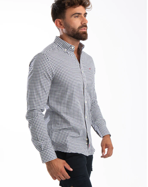 Camisa Cuadro Espiga Azul Marino - Williot