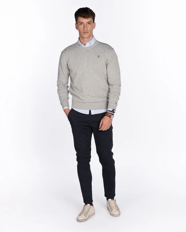 Jersey Round Neck Medium Grey - Harper &amp; Neyer