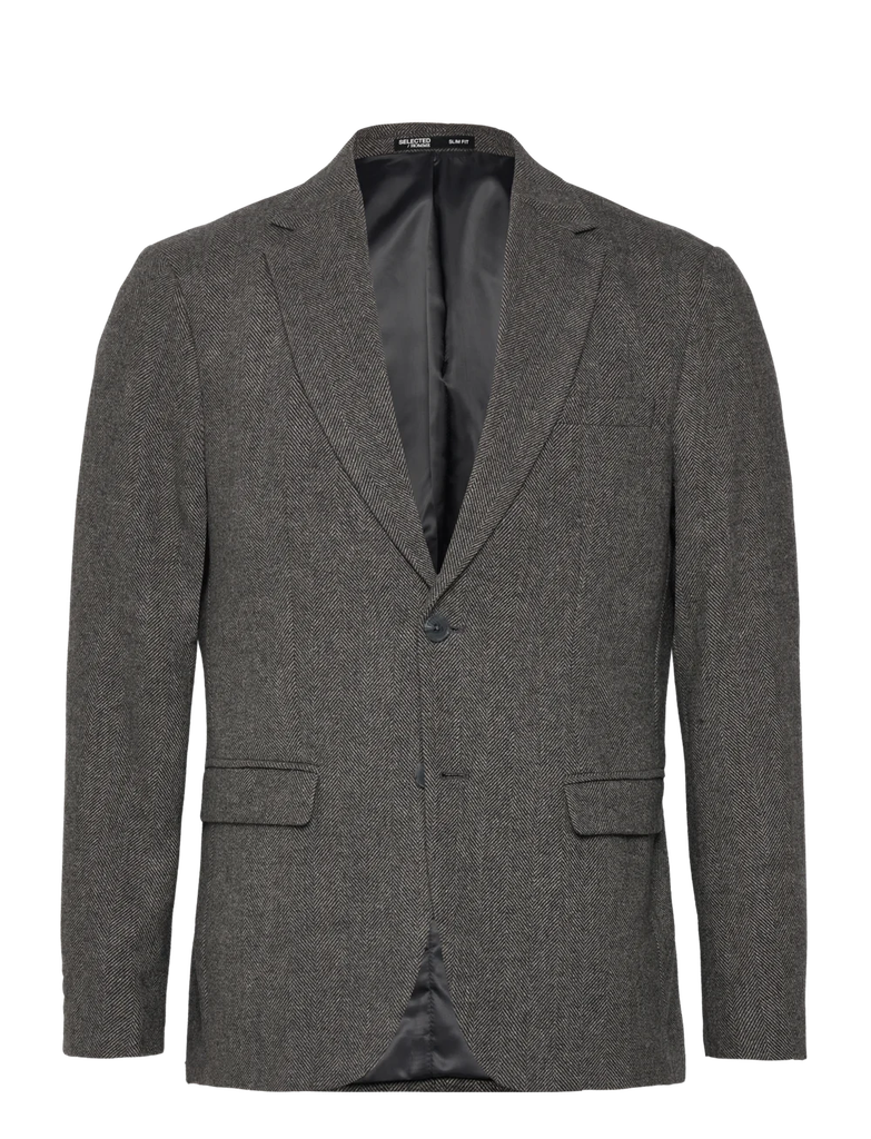 Slhslim-Reed Wool Blz Noos Grey - Selected