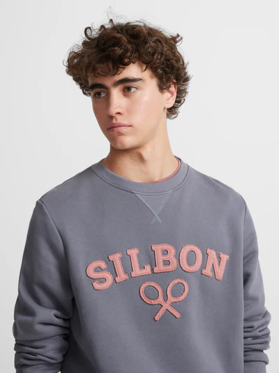 Sudadera Logo Raqueta Media Celeste - Silbon