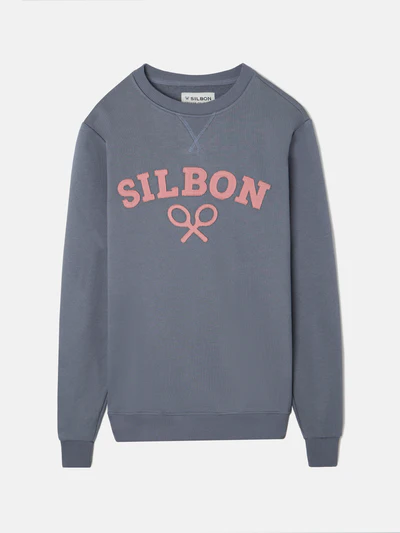 Sudadera Logo Raqueta Media Gris Oscuro - Silbon