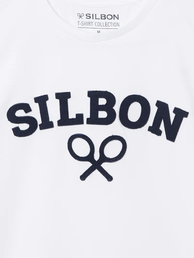 Camiseta Silbon Raqueta Media Blanca - Silbon