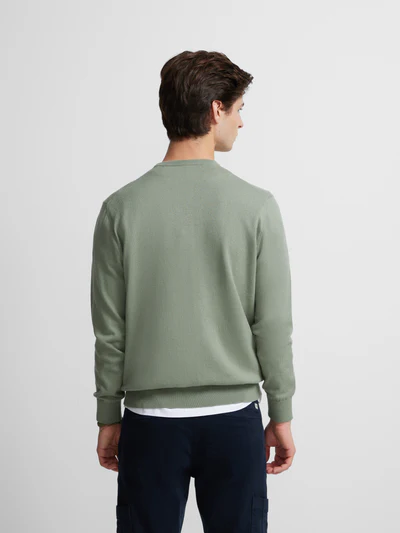 Jersey Liso Cuello Redondo Verde - Silbon