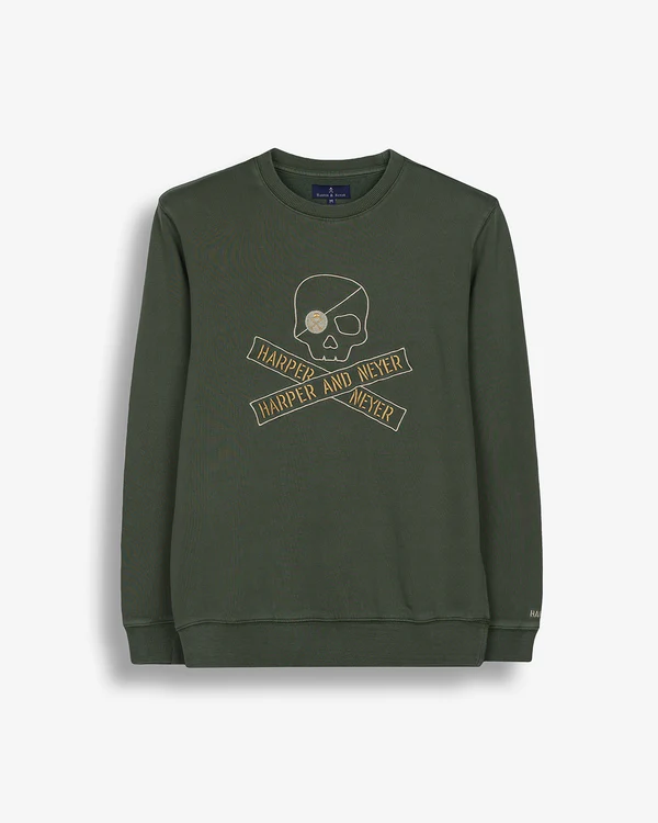 Sudadera Skull Pine Green Verde - Harper &amp; Neyer