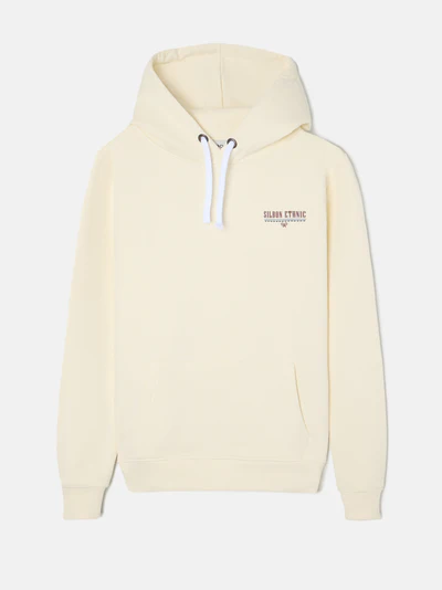 Sudadera etnica hoodie crema  - Silbon