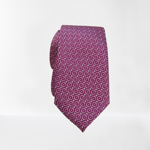 Corbata Morada Flores Rosas