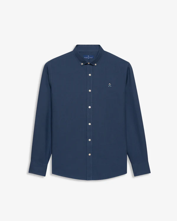 Camisa Oxford Color Navy Blue - Harper &amp; Neyer