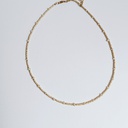 Collar Cadena De Pedrería Doradas y Blancas