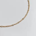 Collar Cadena De Pedrería Doradas y Blancas