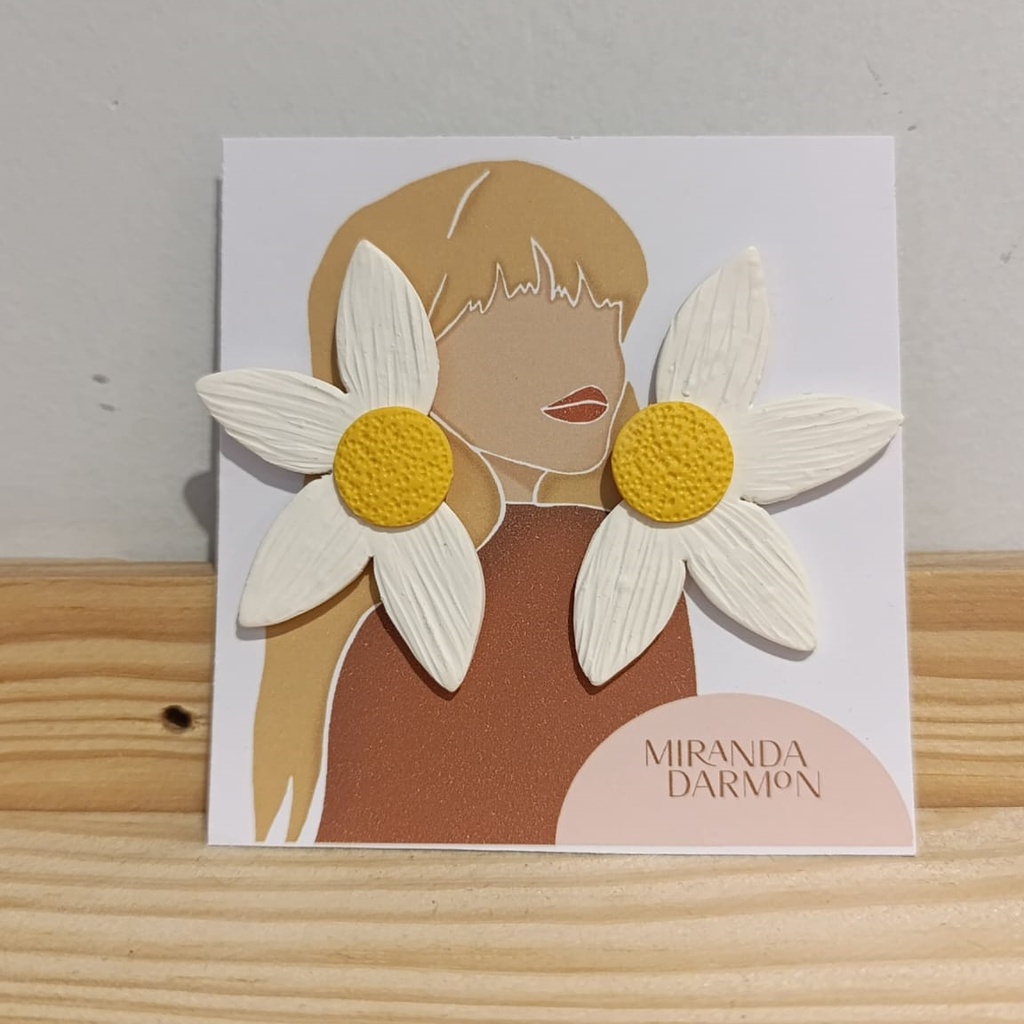 Pendientes Margarita Amarillo - Arcilla Polimérica Miranda