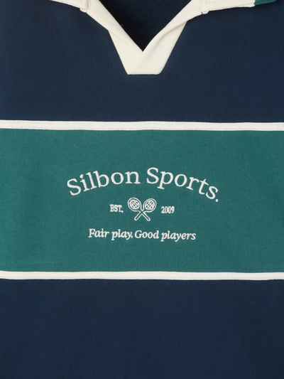 Sudadera Cuello Polo Sports Marino - Silbon