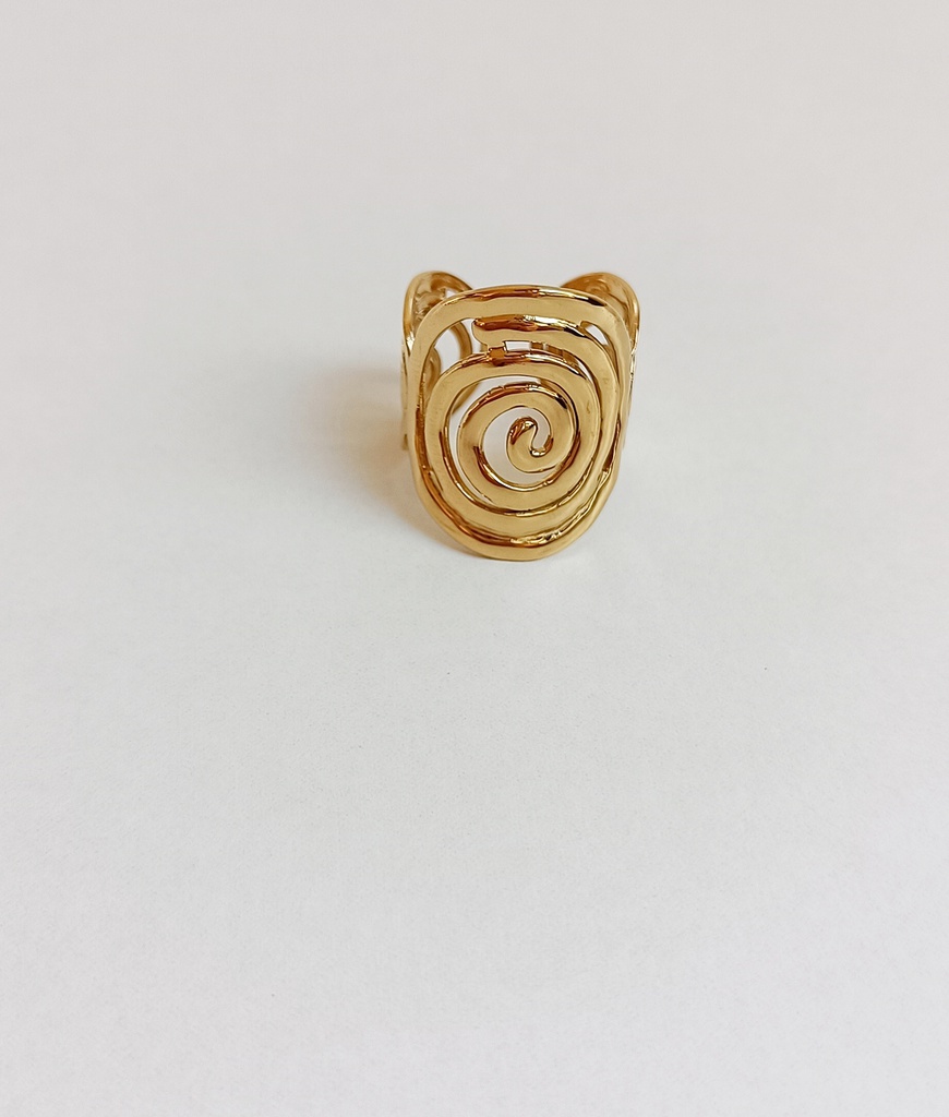 Anillo Maxi Triple Espiral Dorada