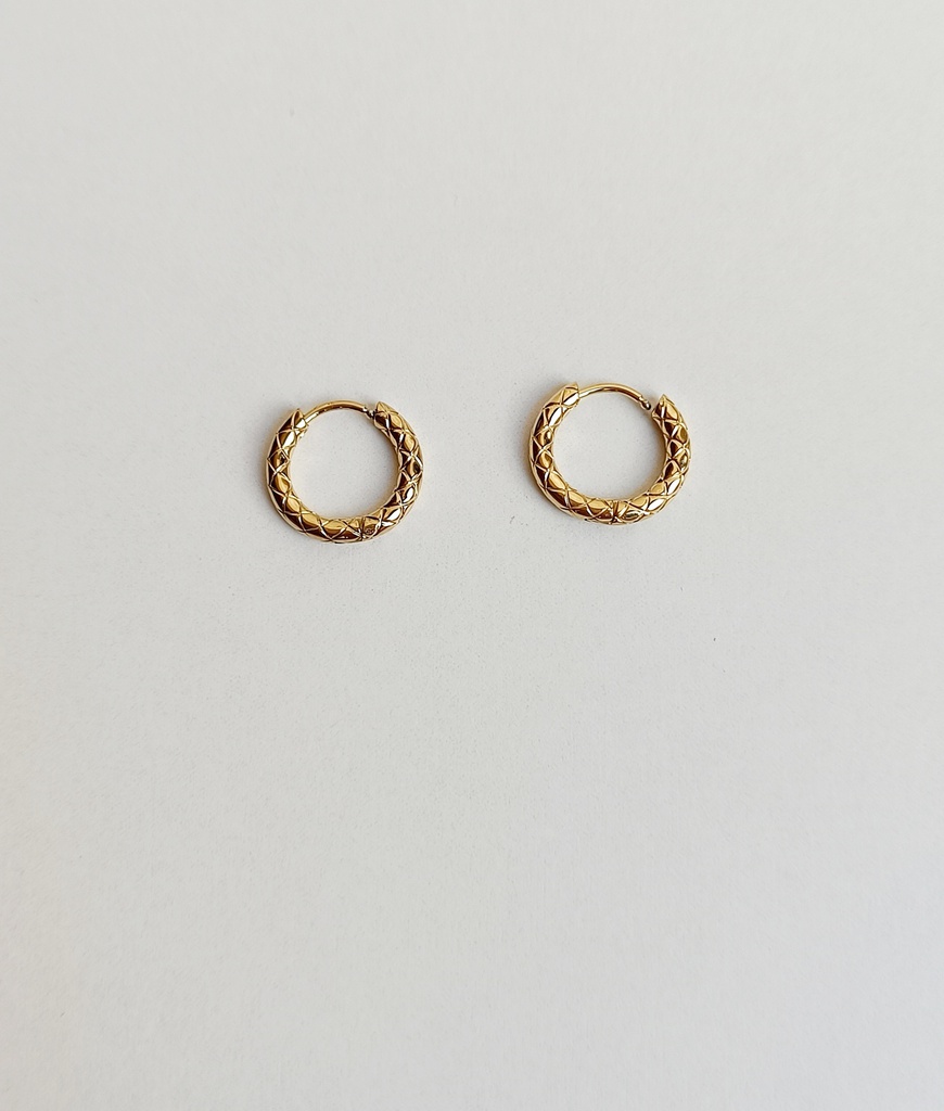 Pendientes Aro Textura Aspas Dorado Mini