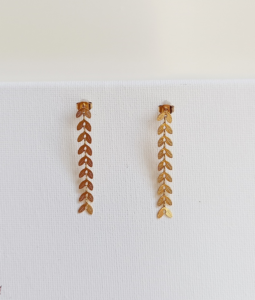 Pendientes Largos Finos Trenza Dorado
