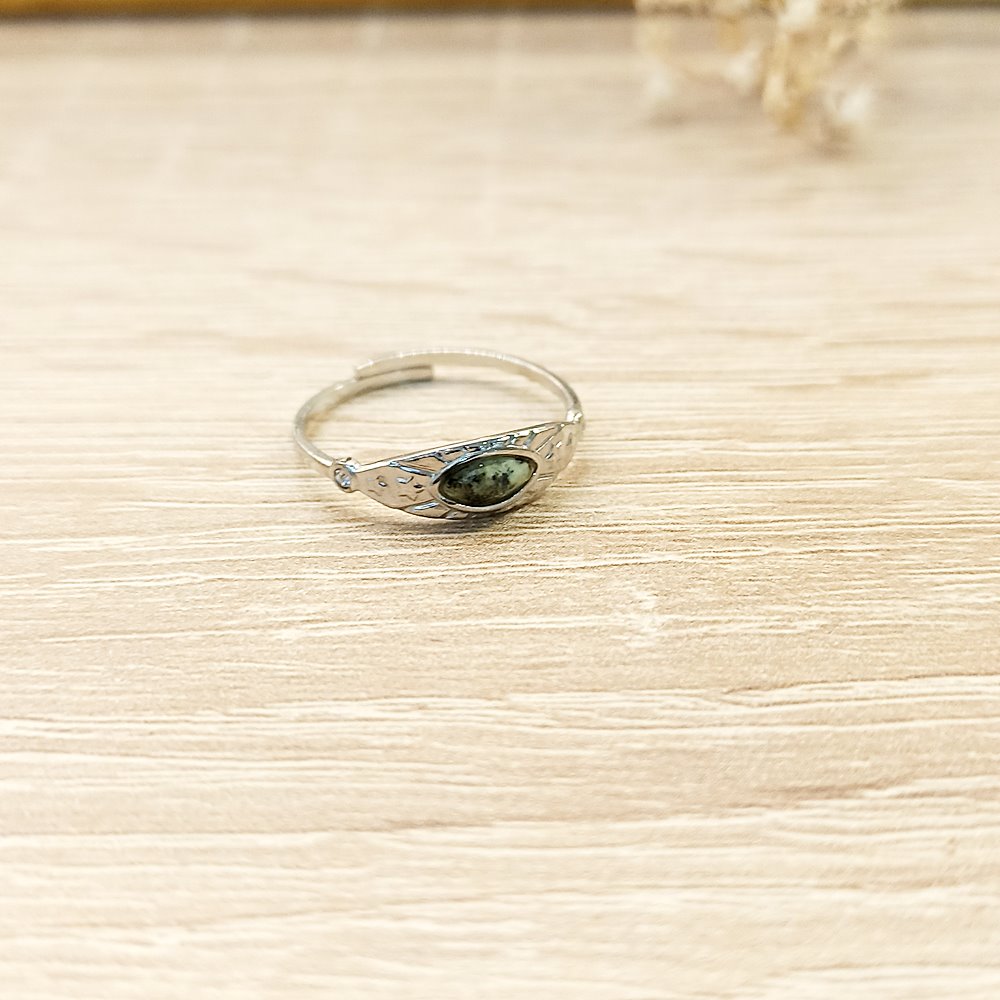 Anillo Sello Mini Aguamarina Plateado