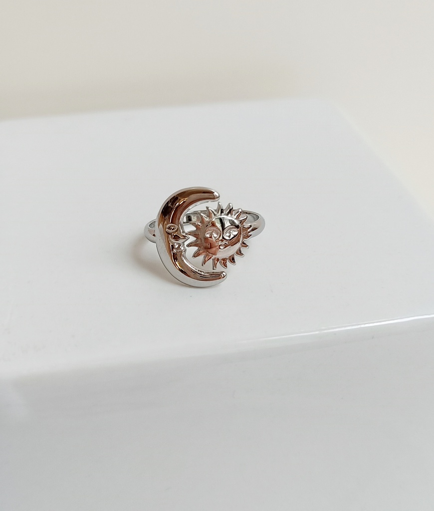 Anillo Sol y Luna (Plateado)