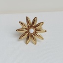 Anillo Flor Piedra Beige
