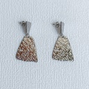 Pendientes Geo Trapecio Relieves Plateado