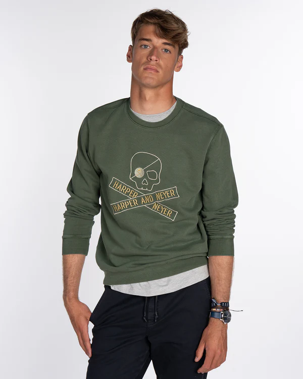 Sudadera Skull Pine Green Verde - Harper &amp; Neyer