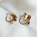 Pendientes Aro Grande Flores Dorado