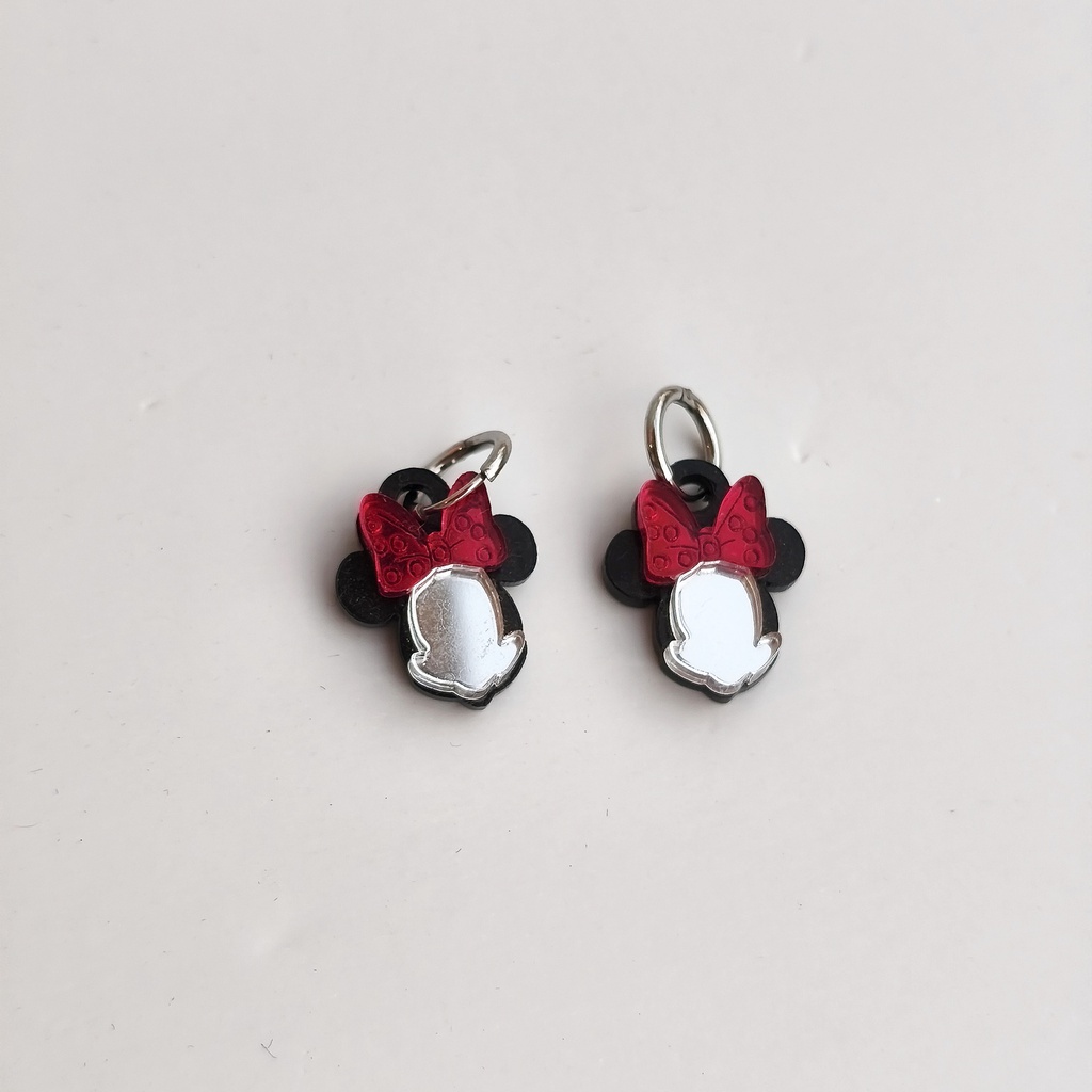 Pendientes Metacrilato Aro Dorado Minnie