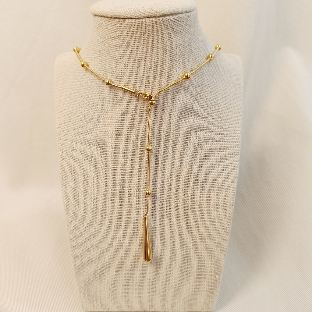 Collar Colgante Tira Puntitos Lágrima