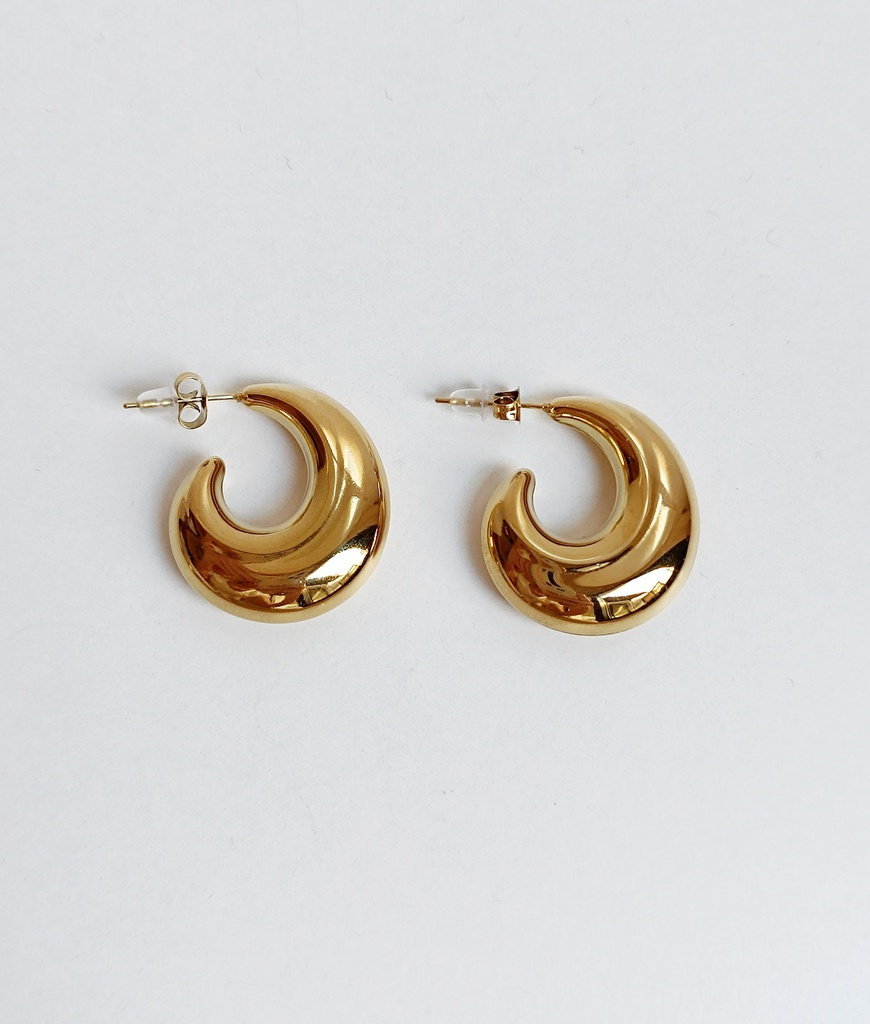 Pendientes Aro Gradual Espiral Dorado