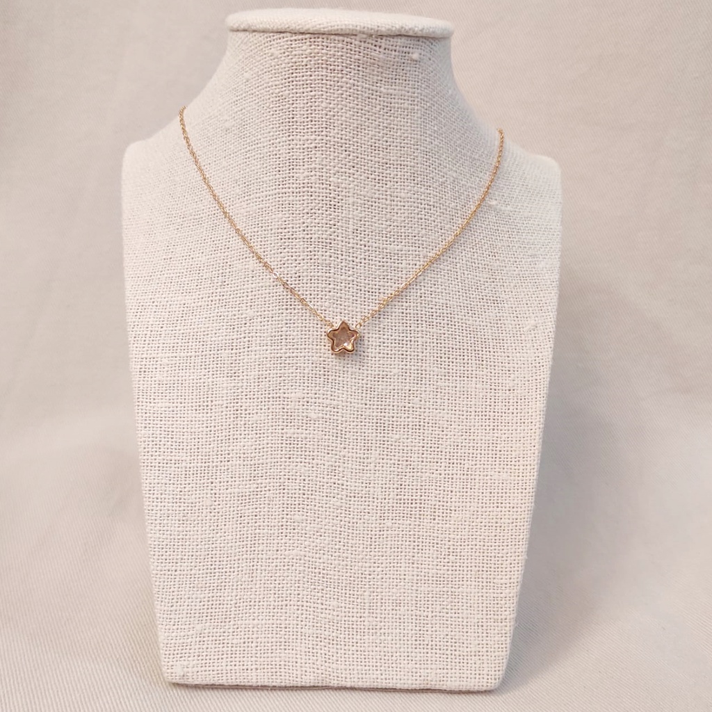 Collar Estrella Cristal Beige Dorado
