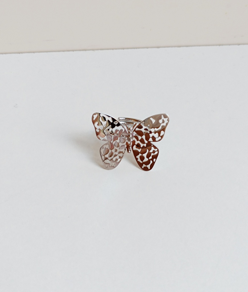 Anillo Maxi Mariposa Calada (Plateado)