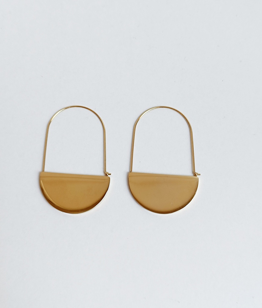 Pendientes Minimal Semicírculo Dorado