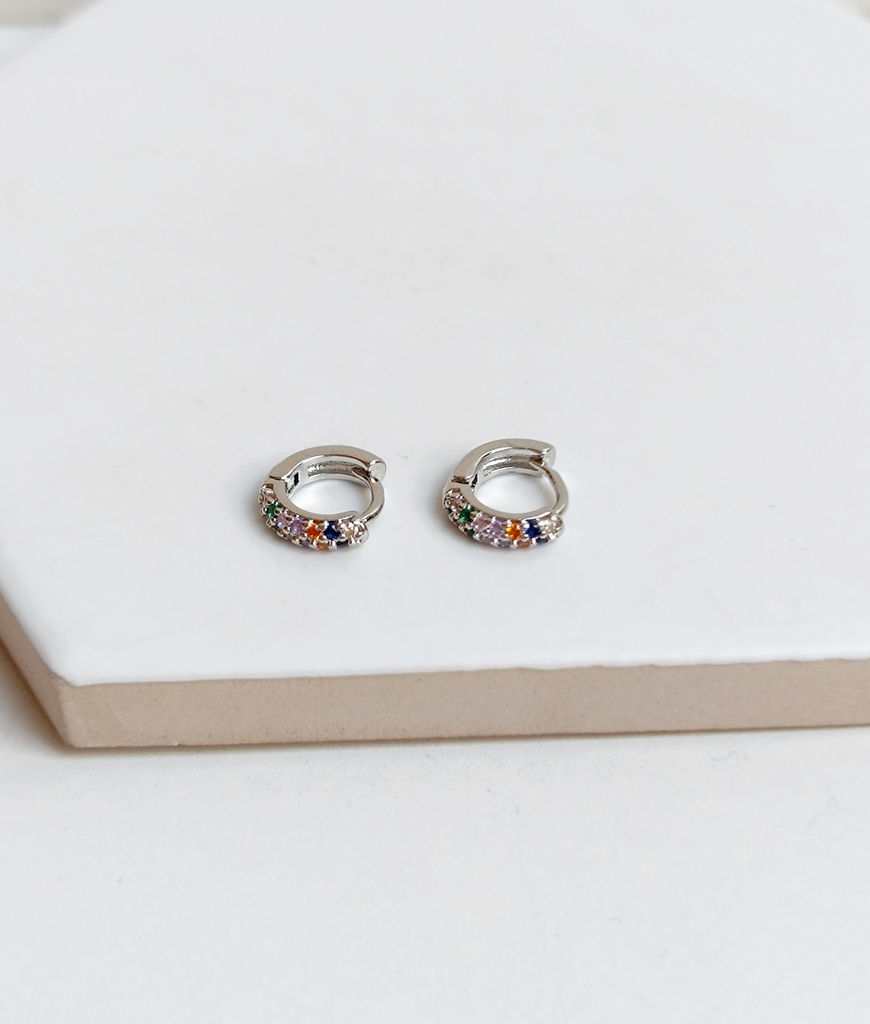 Aros Brillo ancho colores Plateado